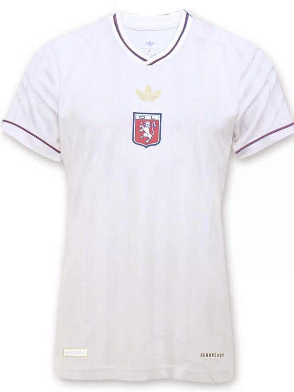 Olympique Lyonnais maillot de football pour adulte édition spéciale 75e anniversaire tenue de sport blanche pour homme haut 2025-2026